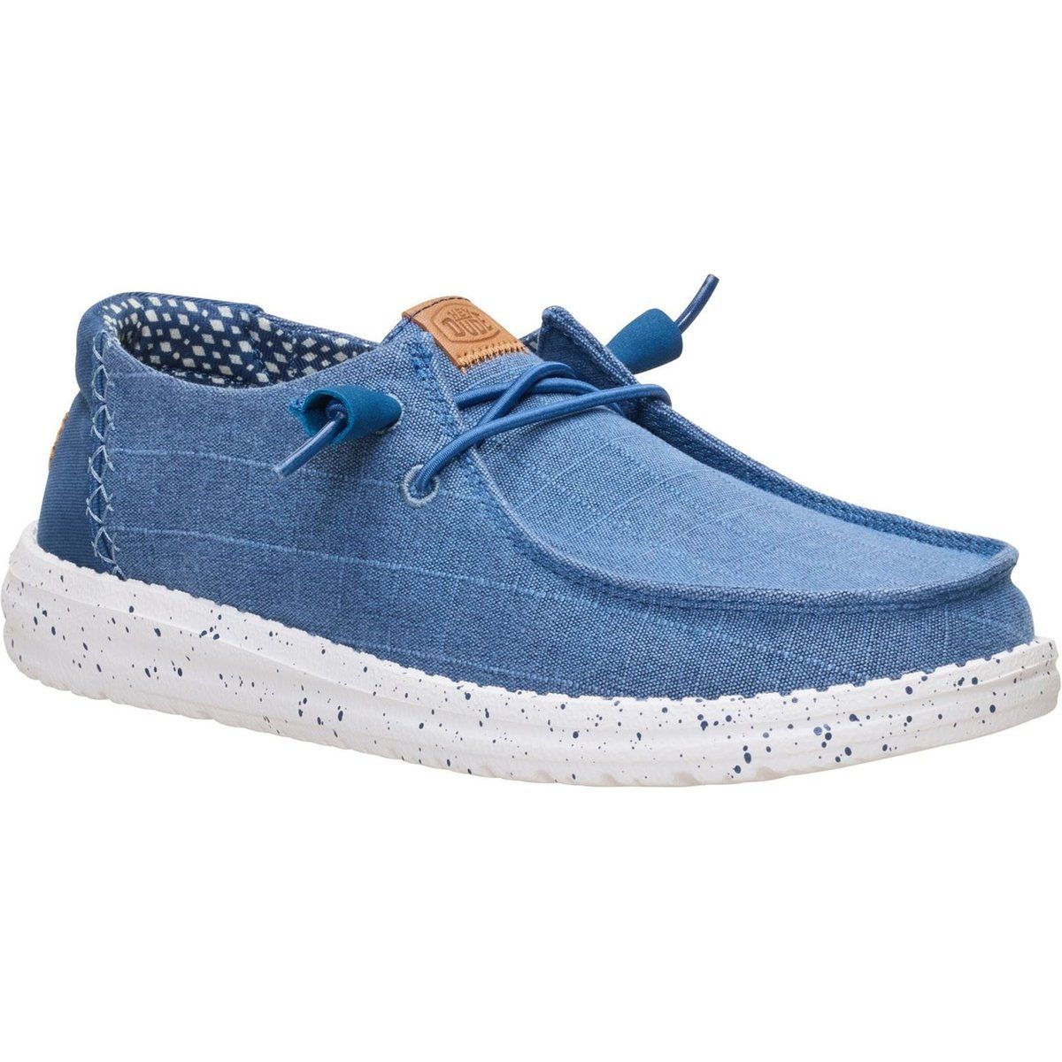 Chambray-Textil-Loafer mit Mokassin-Naht