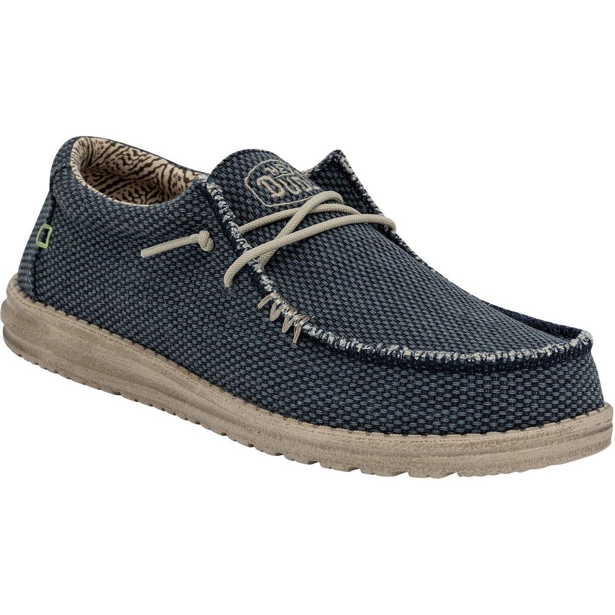 HEYDUDE Wally Geflochtene Polyester Herren Slipper Blau Nacht