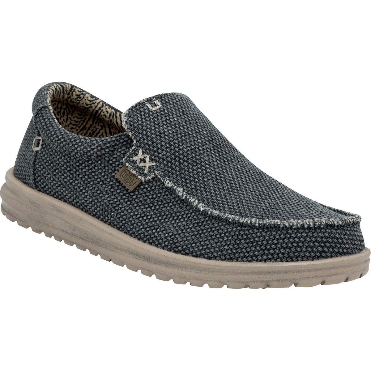 HEYDUDE Mikka Geflochtene Textil Herren Loafers Dunkelblau