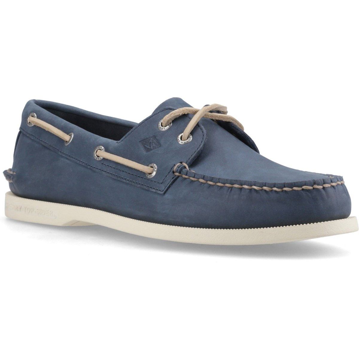 Sperry Authentische 2-Augen-Boots-Leder-Schuhe für Herren in Marineblau