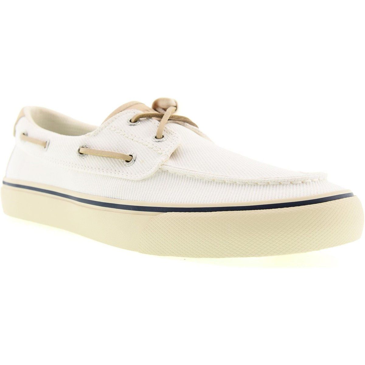 Sperry Helm 2-Augen Textil Herren Weiße Bootsschuhe
