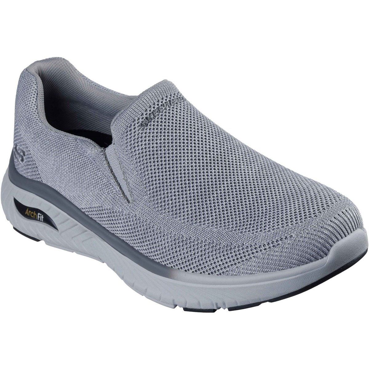 Skechers Arch Fit Crosser Locke Polyester Herren Graue Turnschuhe