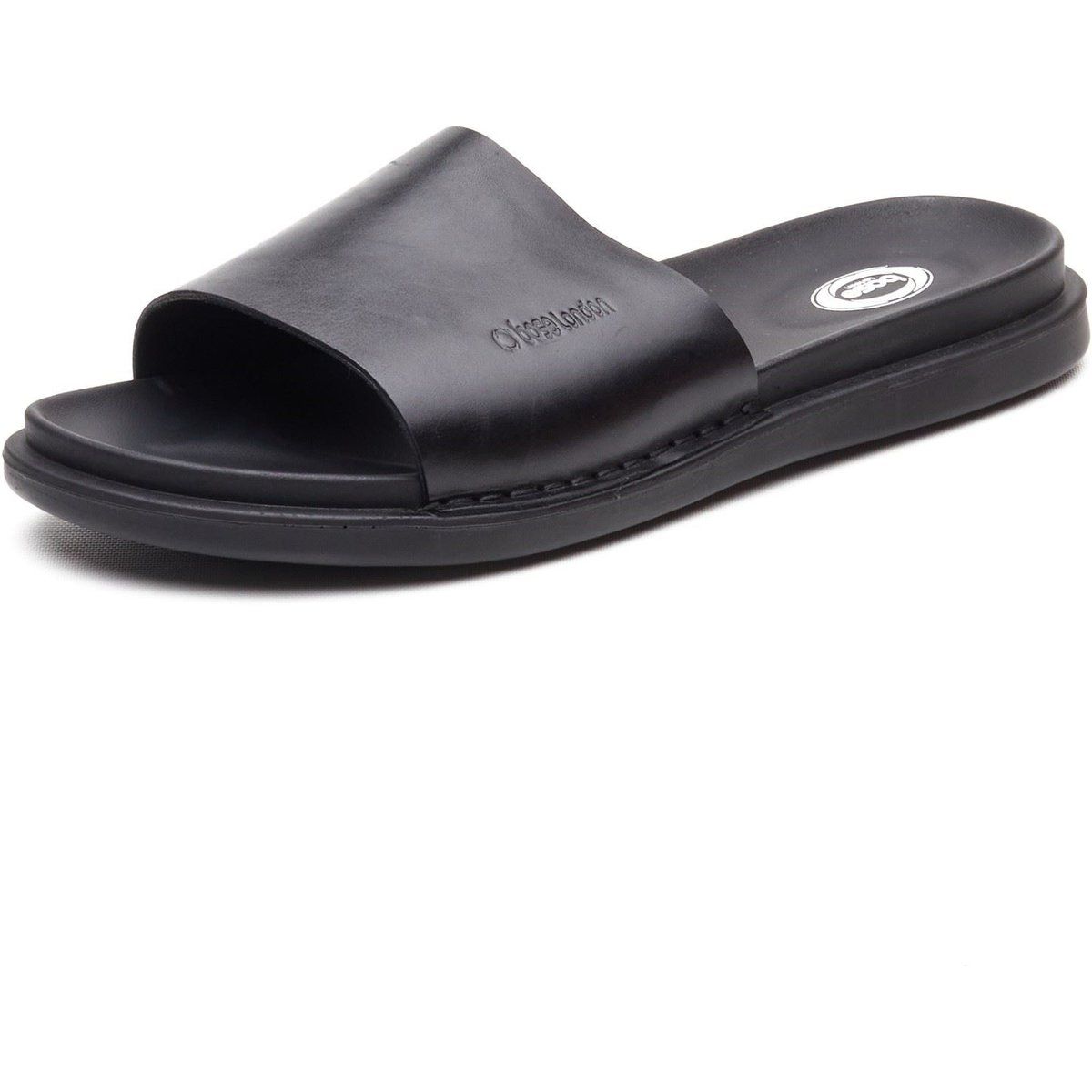 Base London Albany Leder Herren Schwarz Pantoletten