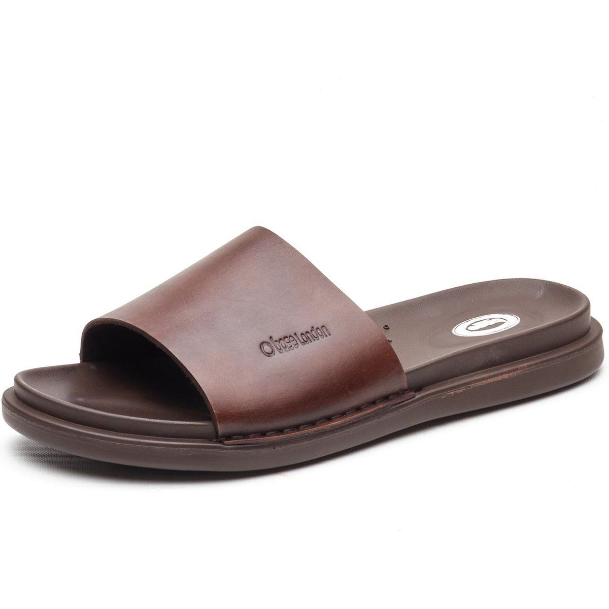 Base London Albany Leder Herren Braune Pantoletten