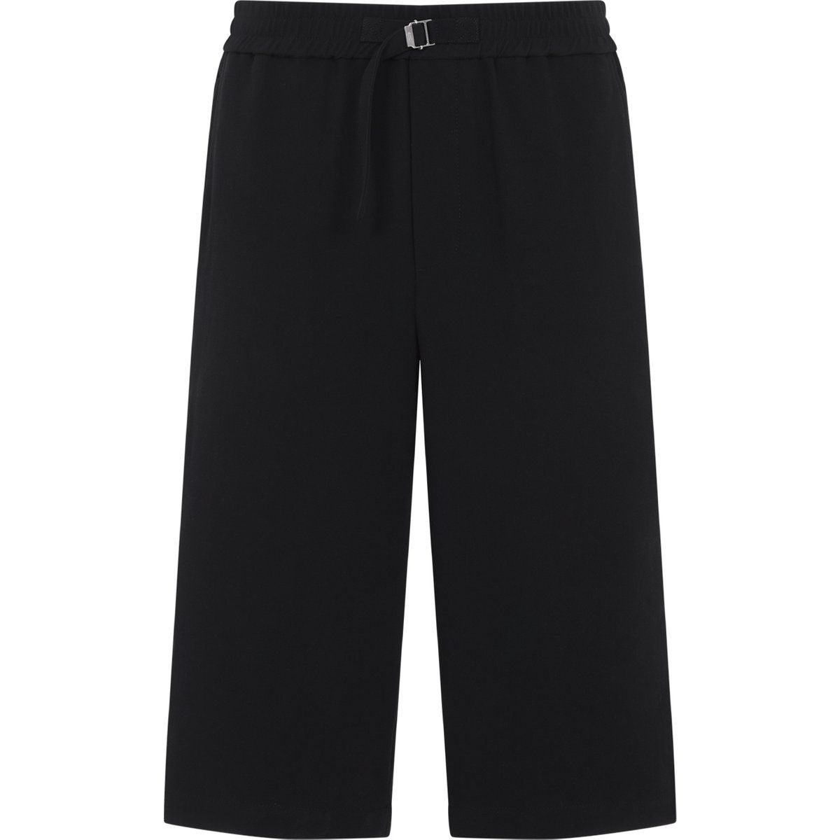 Cropped, weite Baumwoll-Bermuda-Hose