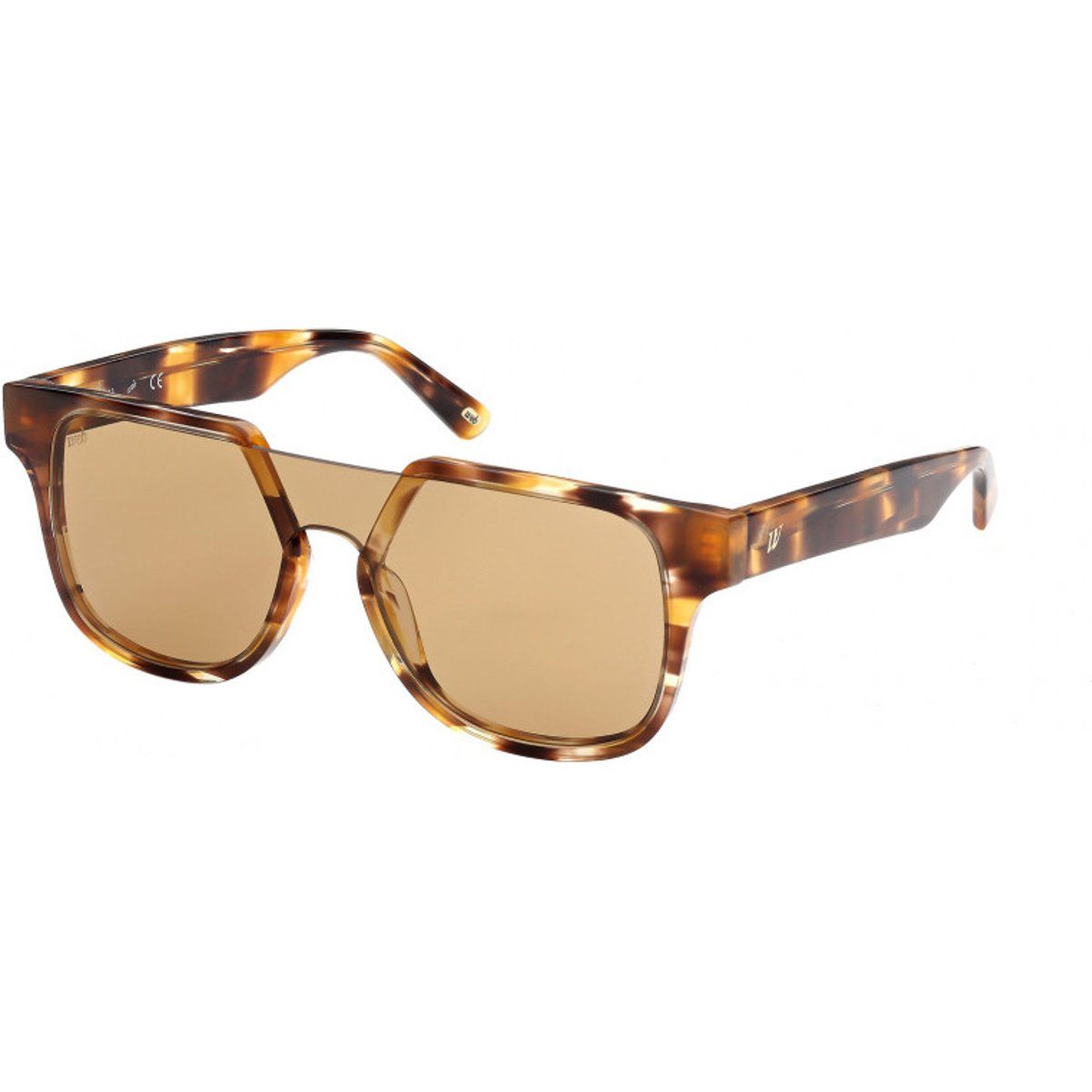 Schildpatt-Sonnenbrille mit eckigem Rahmen