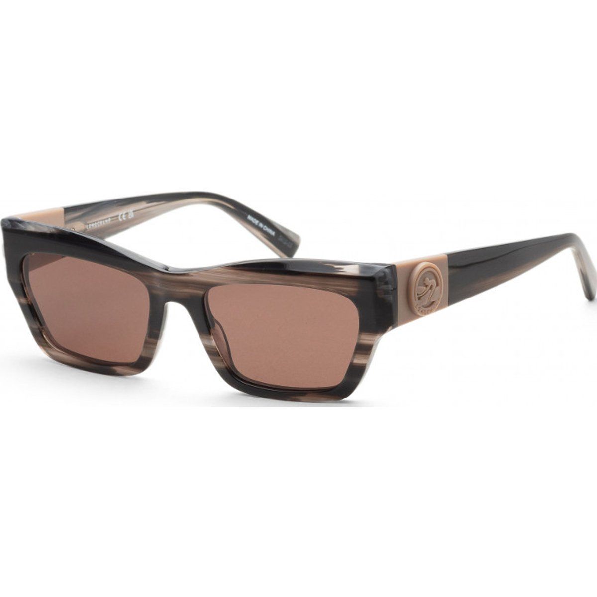 Rechteckige Sonnenbrille mit gemustertem Rahmen
