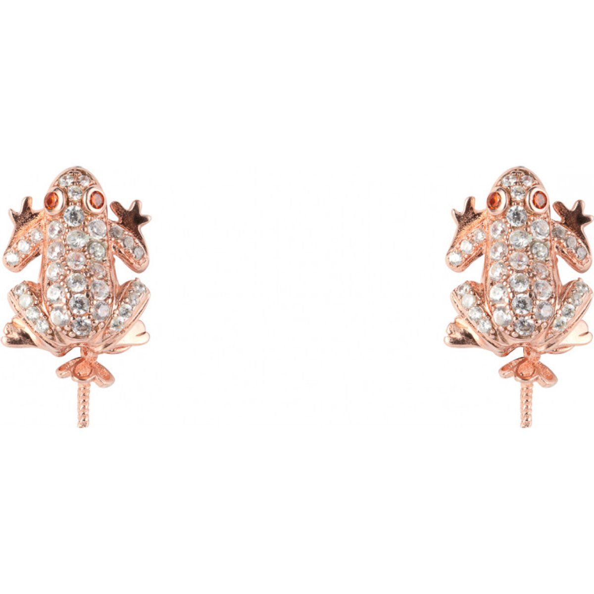 Frosch-Ohrstecker mit Kristallakzenten