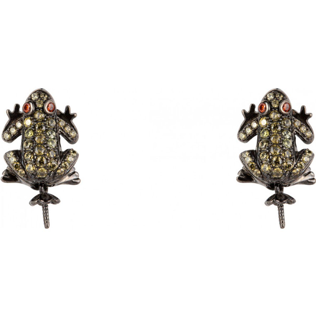 Frosch Ohrstecker mit Edelsteinen