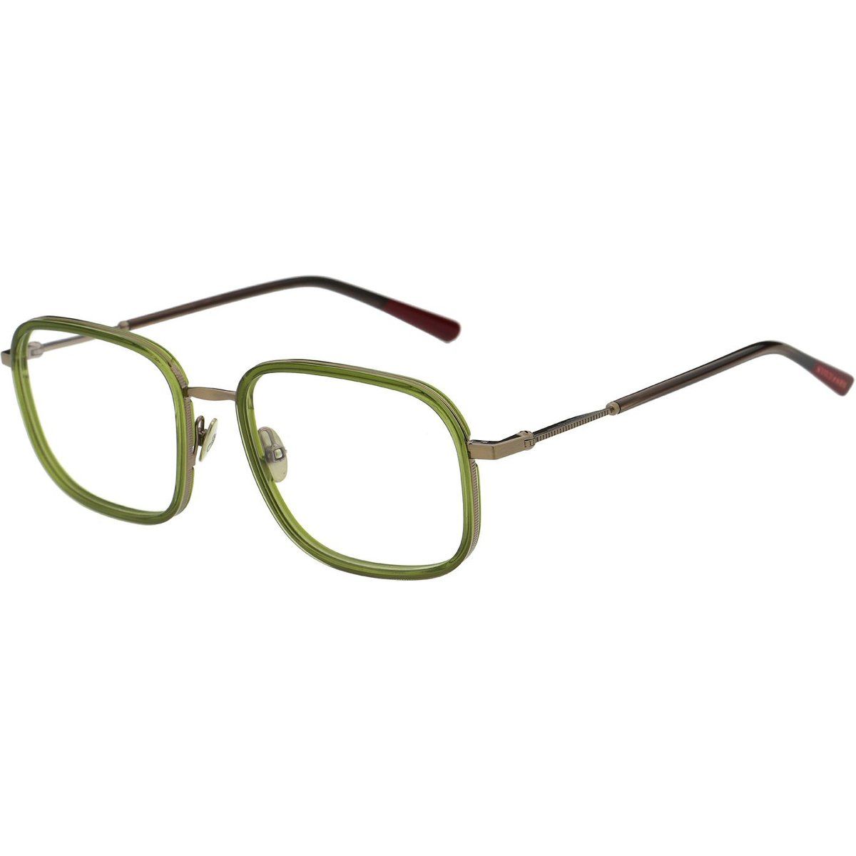 Eckige Brille mit Metallbügeln