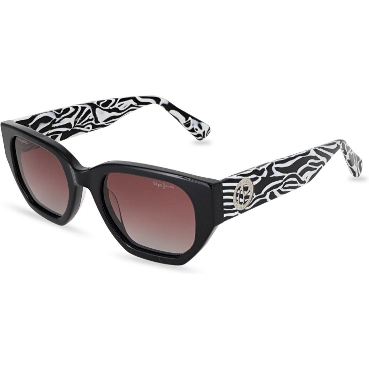 Retro Cat-Eye Sonnenbrille Zebra Bügel