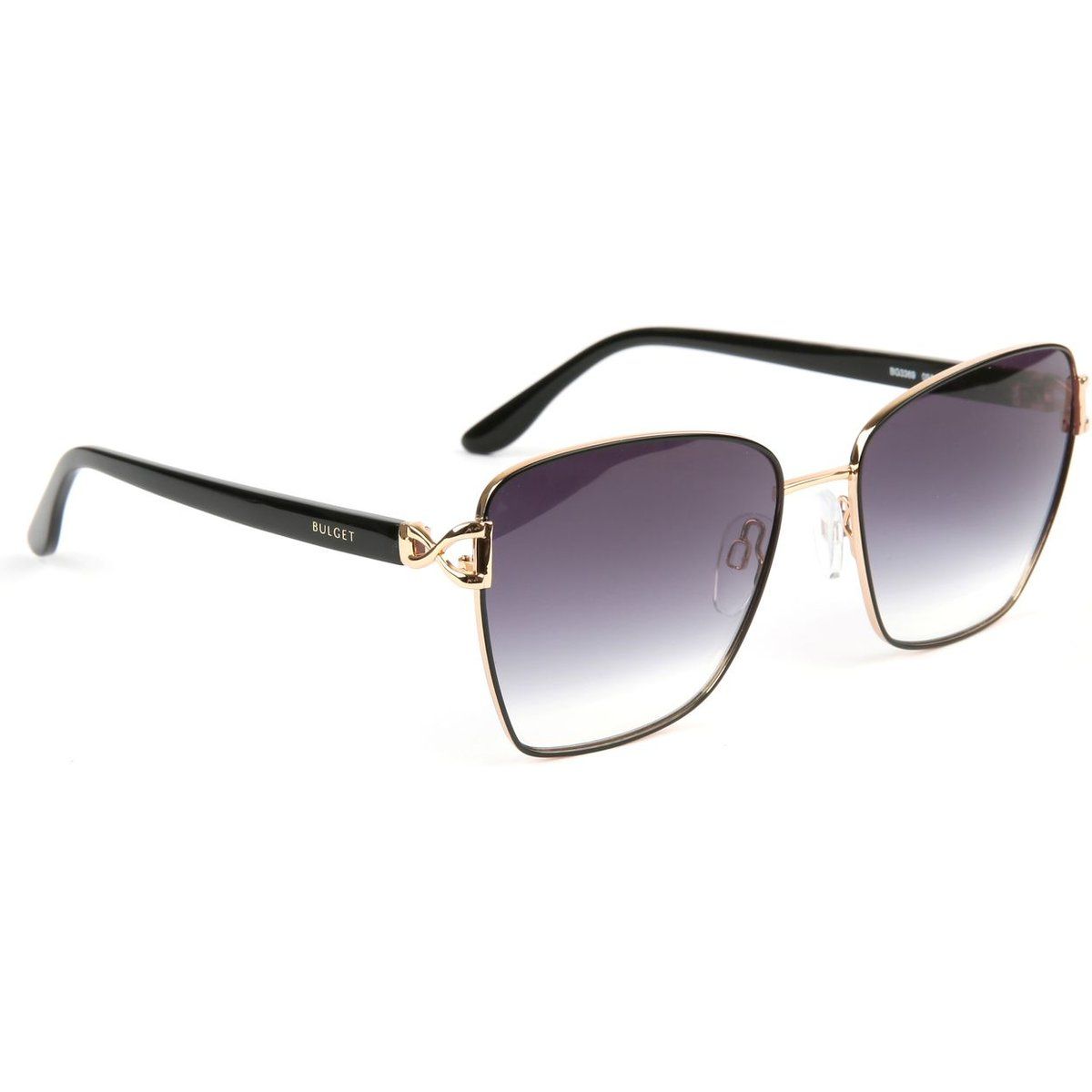 Quadratische Damen Sonnenbrille mit goldenem Rahmen