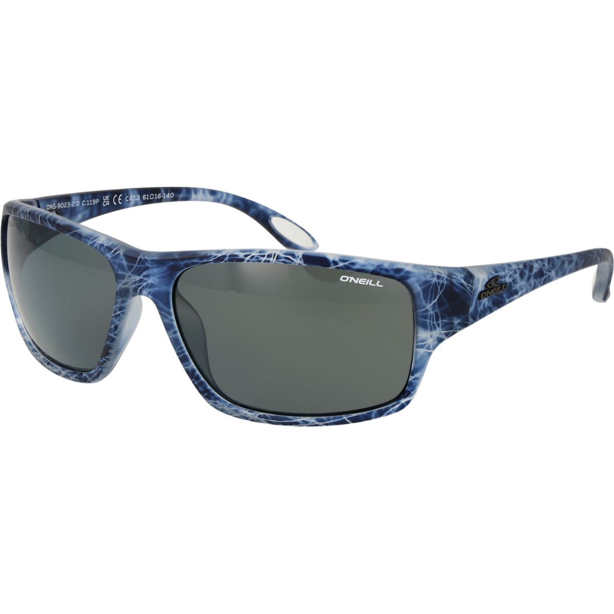 Blaue gemusterte Sonnenbrille mit Vollrand