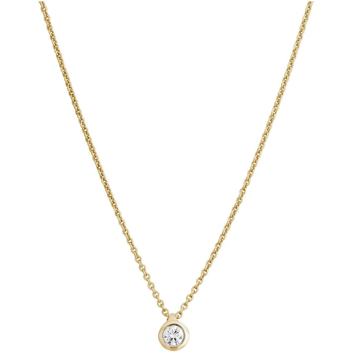 Minimalistische Diamanthalskette mit Zargenfassung