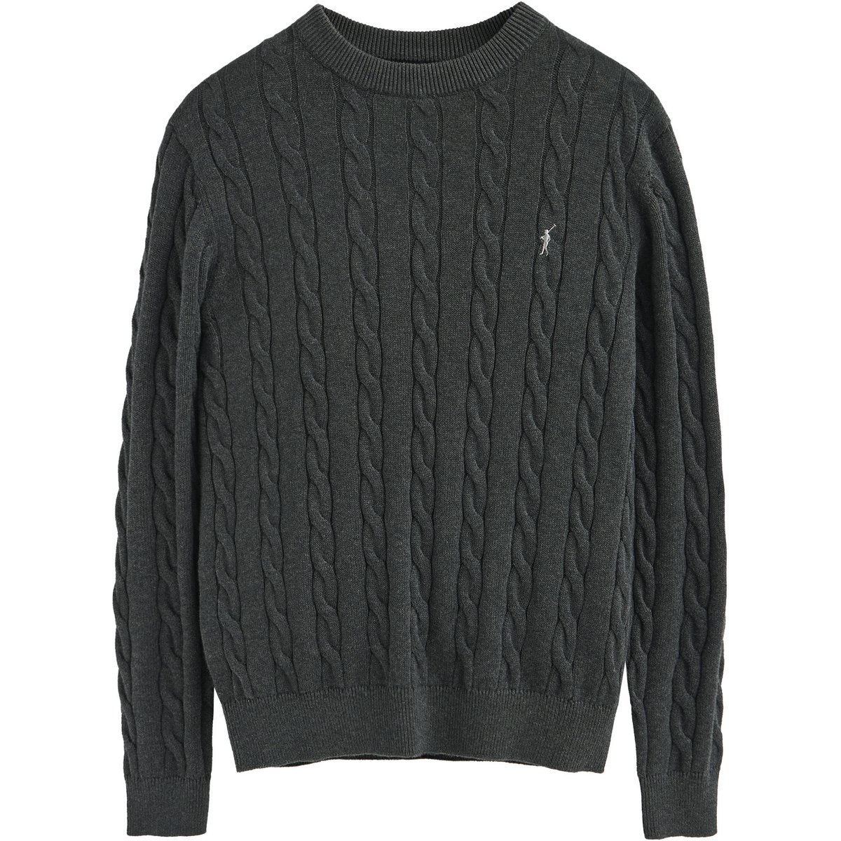 Zopfmuster Rundhals Strickpullover
