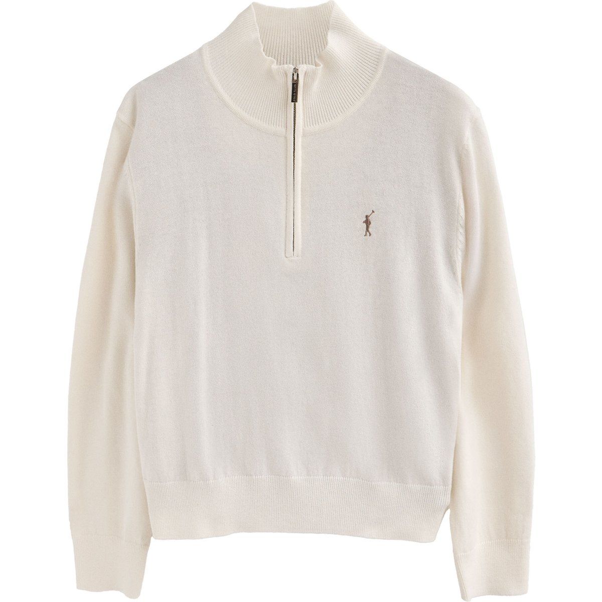 Wollmischung Pullover mit Halbem Reißverschluss