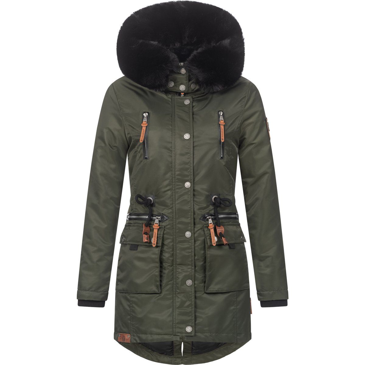 Winterparka mit Kapuze und Kunstfell
