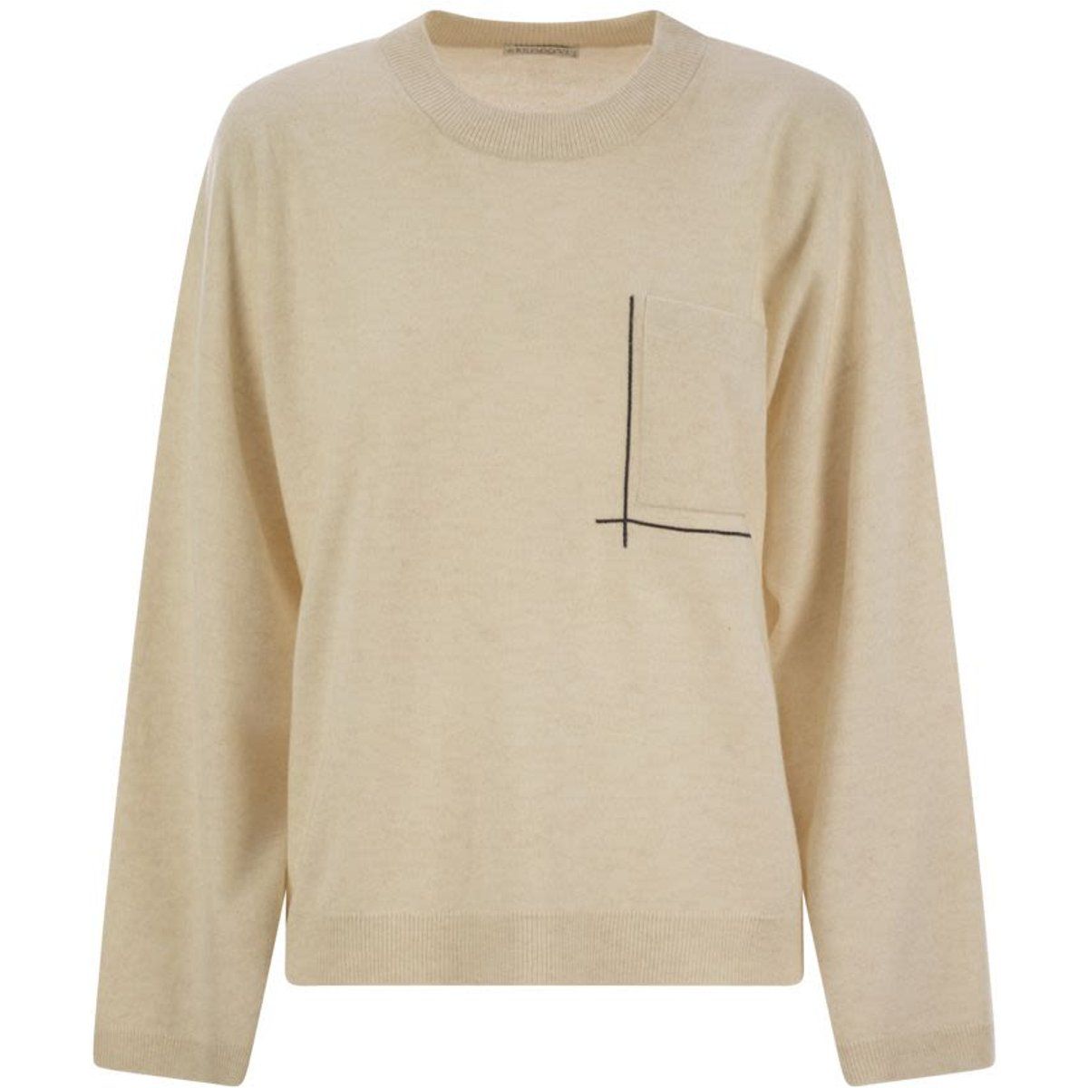 Kaschmirmischpullover mit Taschendetail