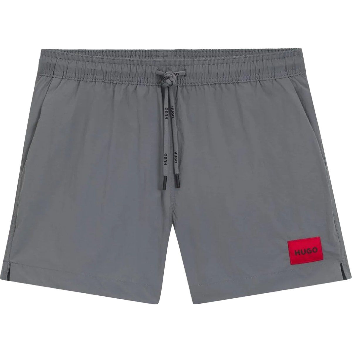Herren Badeshorts mit Logo-Patch, einfarbig