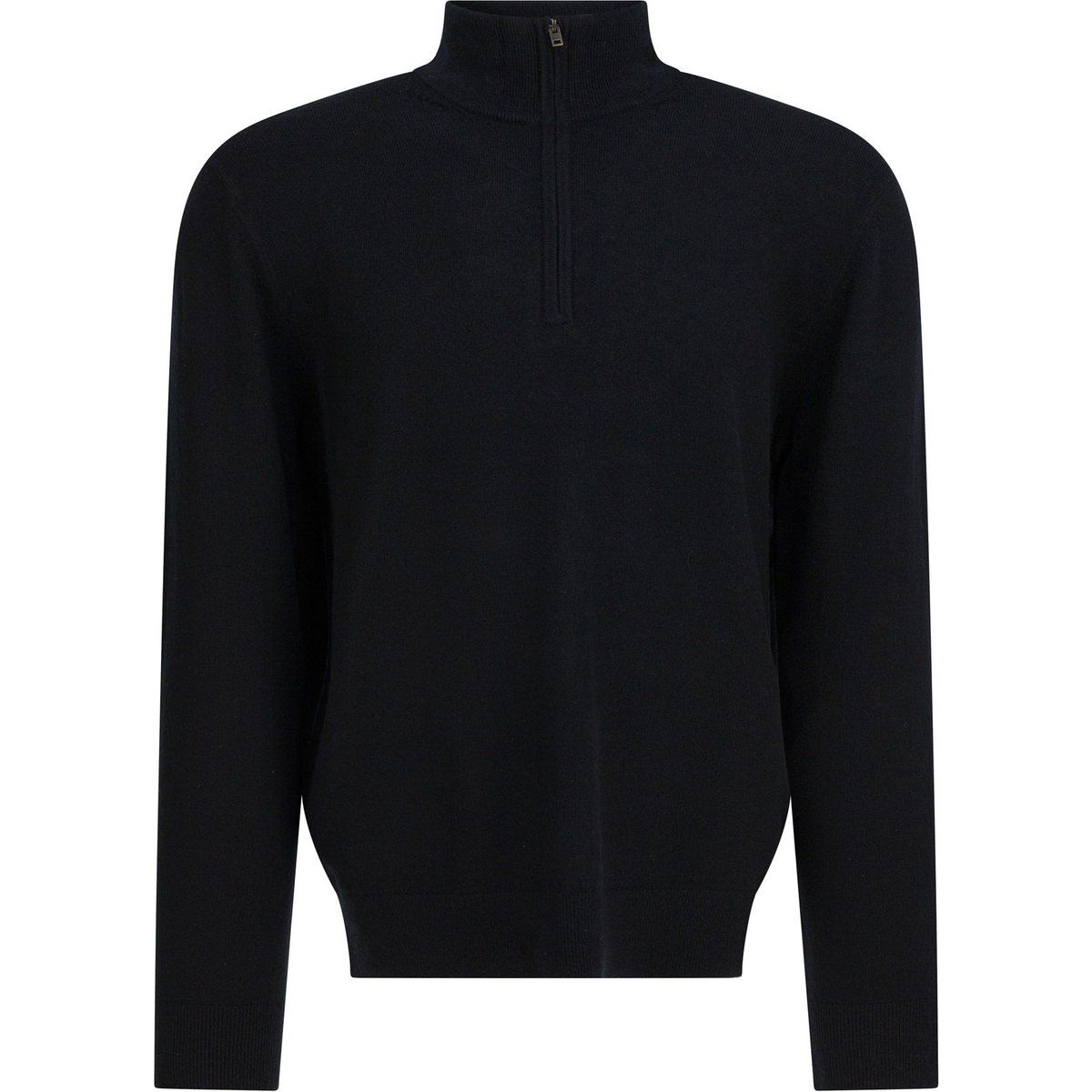 Klassischer Kaschmirpullover mit Viertelreißverschluss