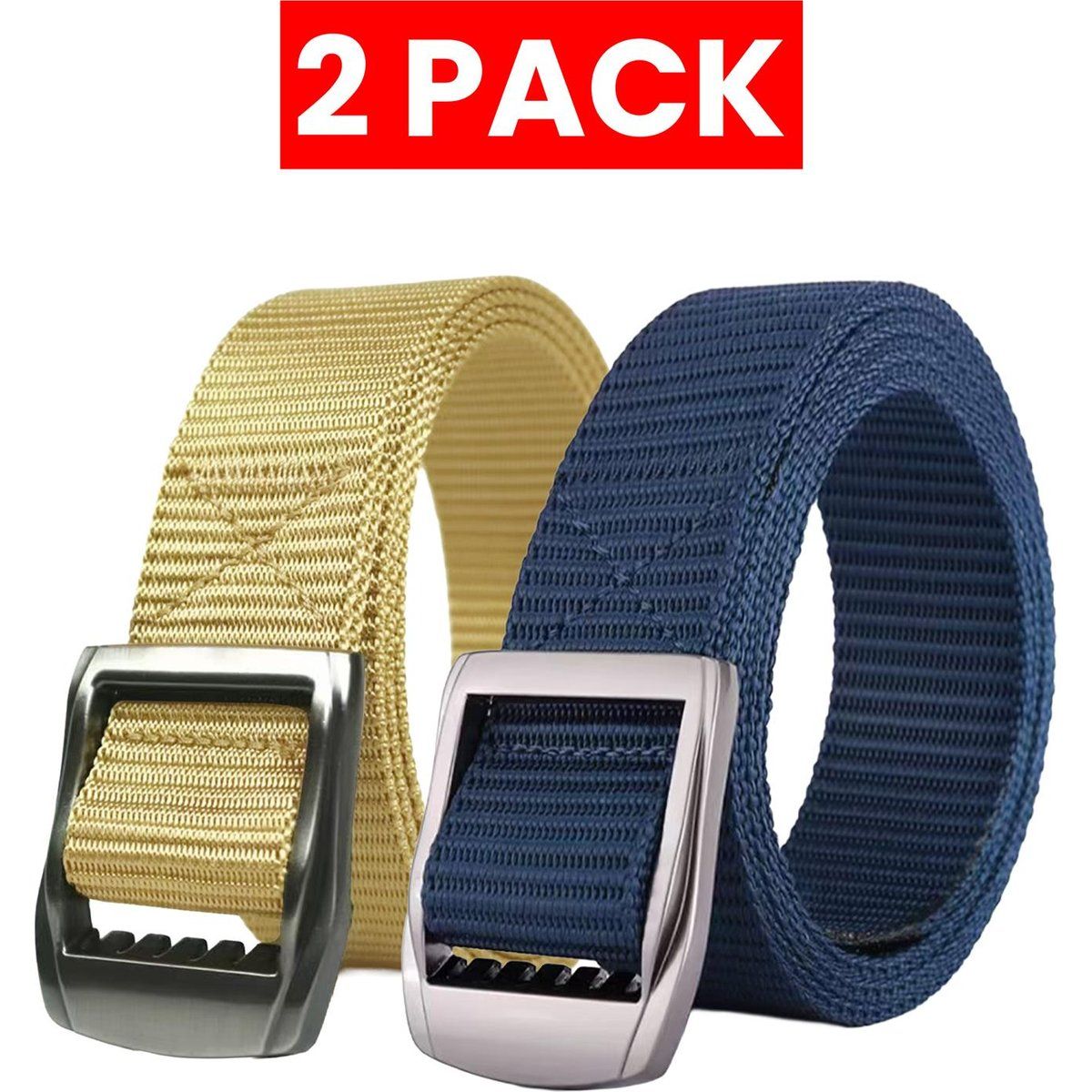 Herren Canvas Gürtel 2er Pack