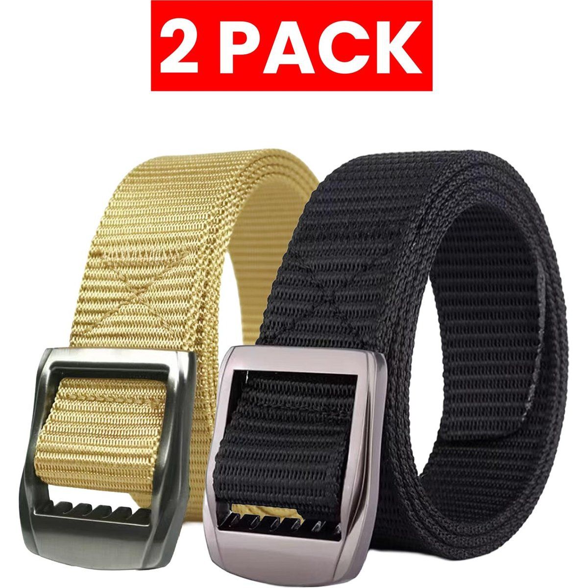 Canvas-Webgürtel, Zweierpack