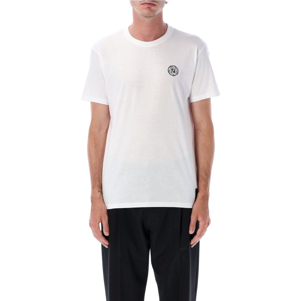Klassisches T-Shirt mit Logo-Detail und Rundhalsausschnitt