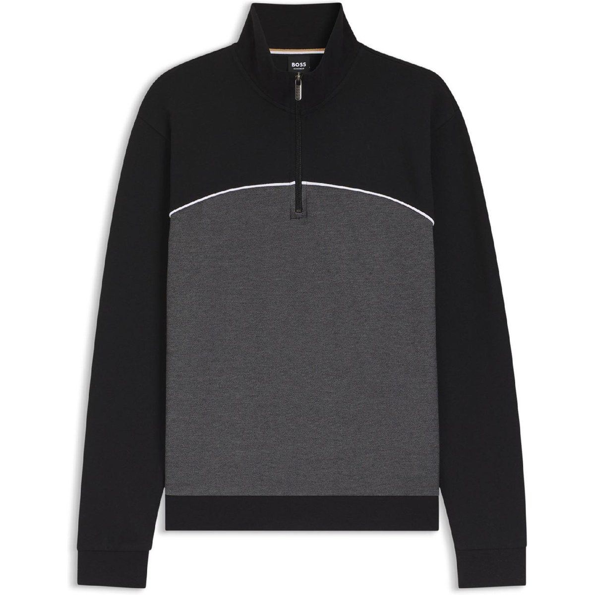 Herren Color Block Sweatshirt mit halbem Reißverschluss