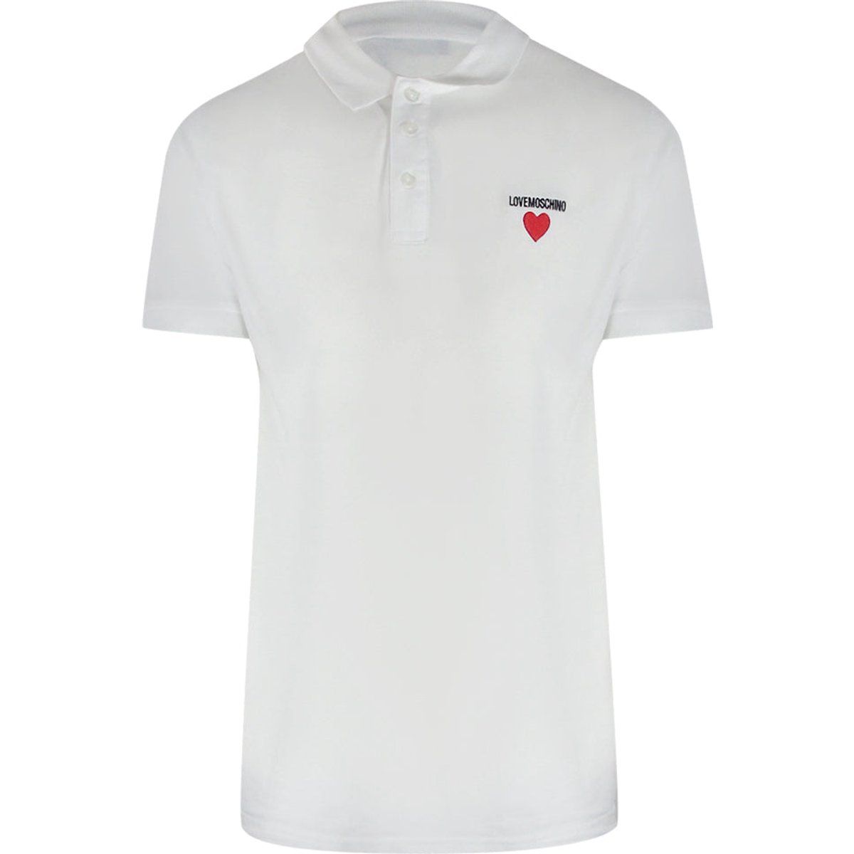 Klassisches weißes Poloshirt mit Herzlogo