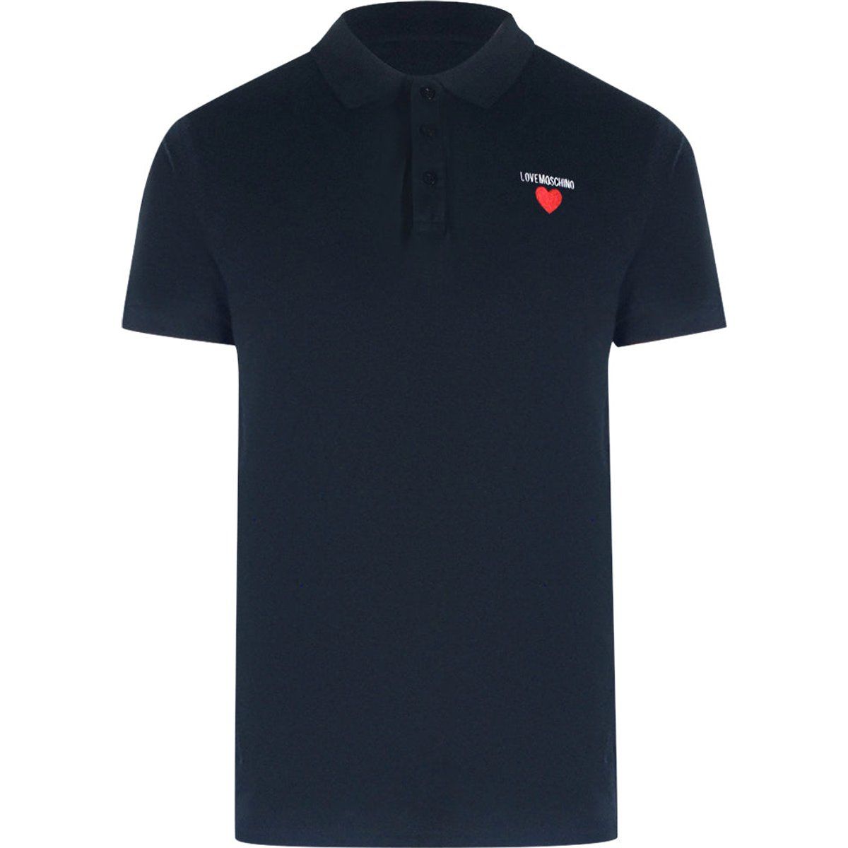 Herren Marineblaues Poloshirt mit Herzlogo