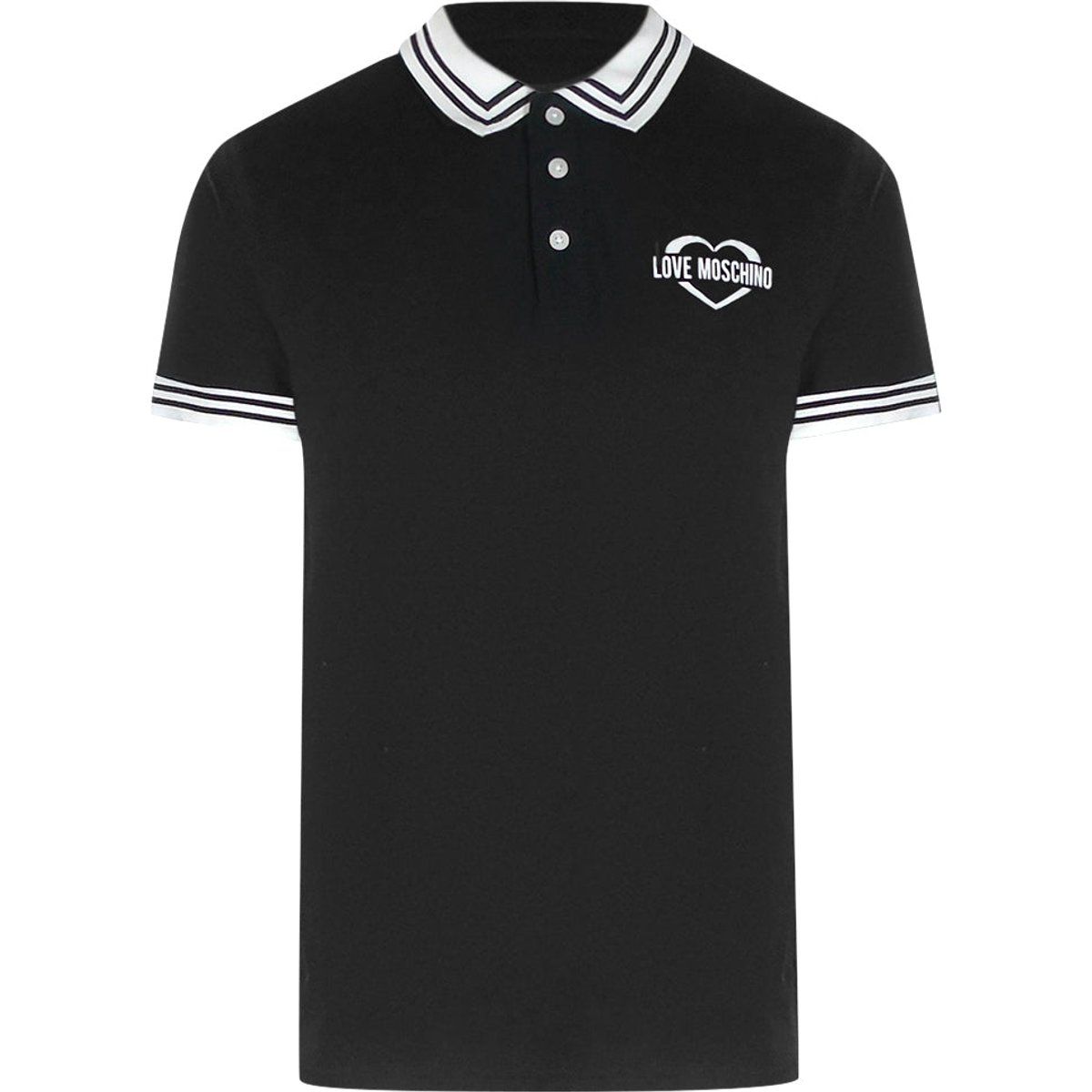 Love Moschino Schwarzes Logo Poloshirt