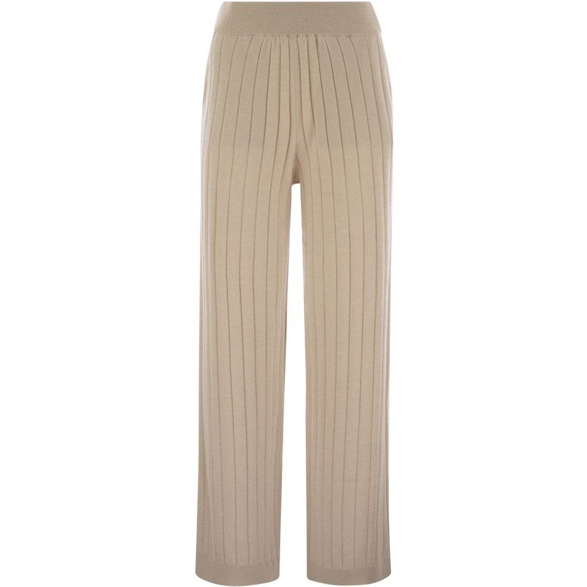 Kaschmir Strickhose mit weitem Bein