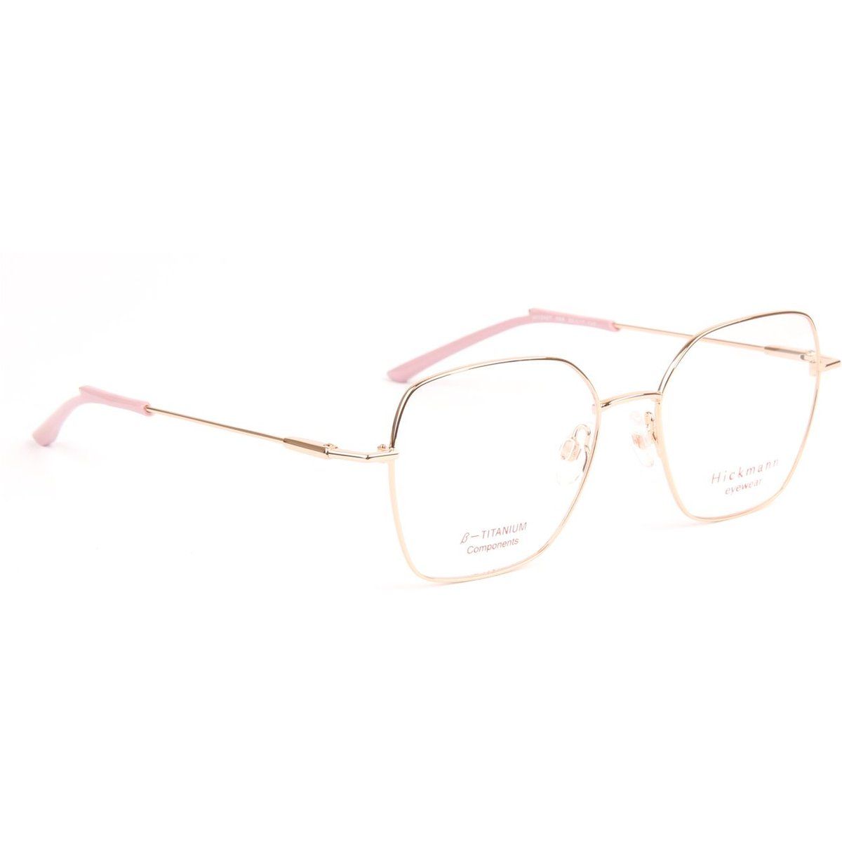 Geometrische goldfarbene Titanbrille