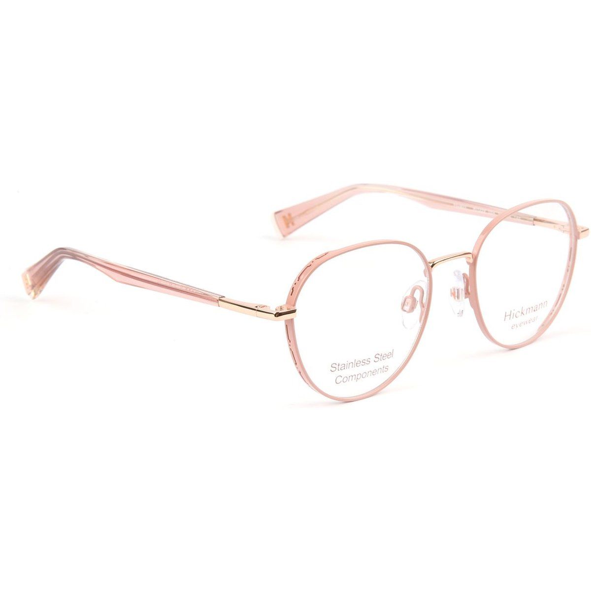 Runde Roségoldfarbene Metallbrille