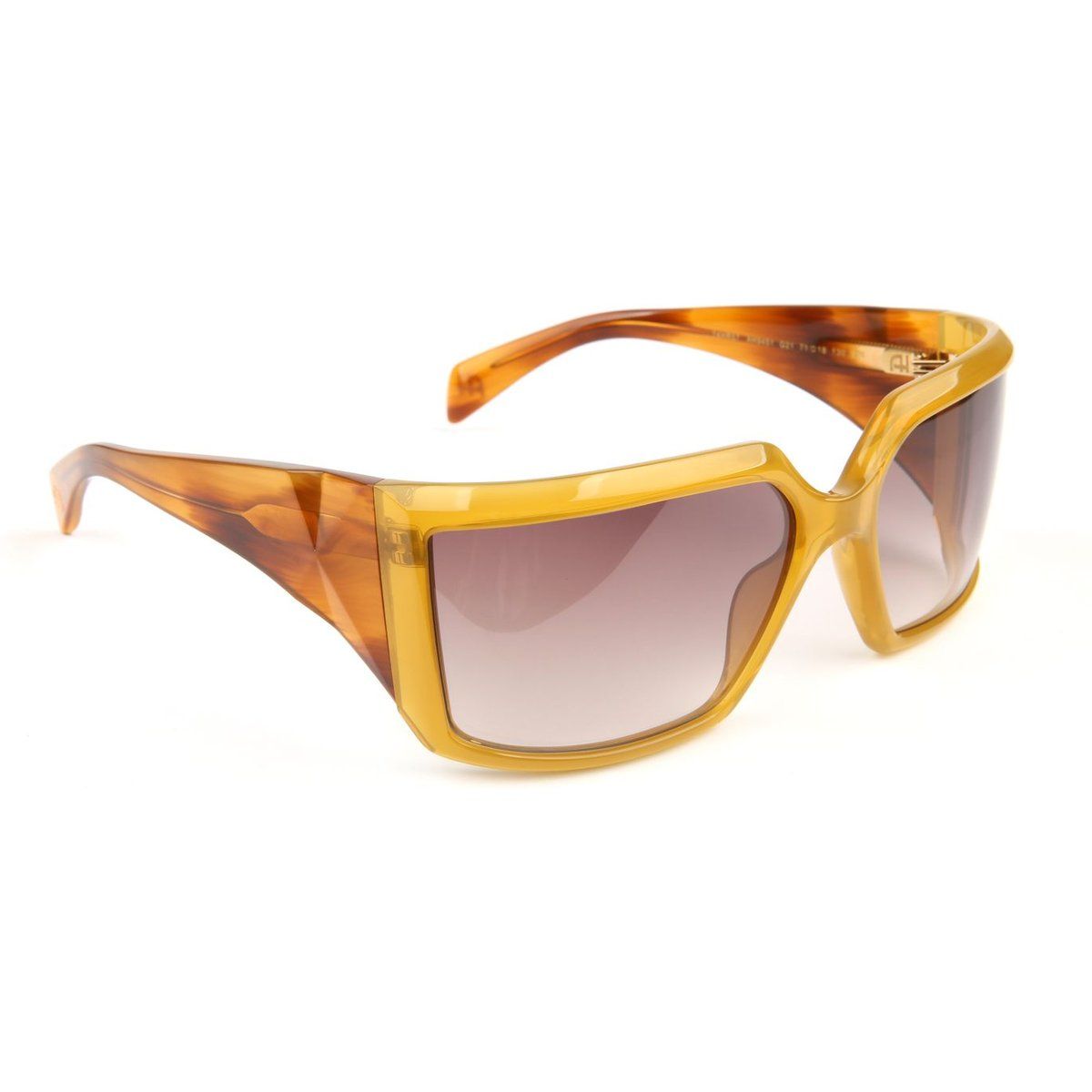 Übergroße quadratische Sonnenbrille aus gelbem Acetat