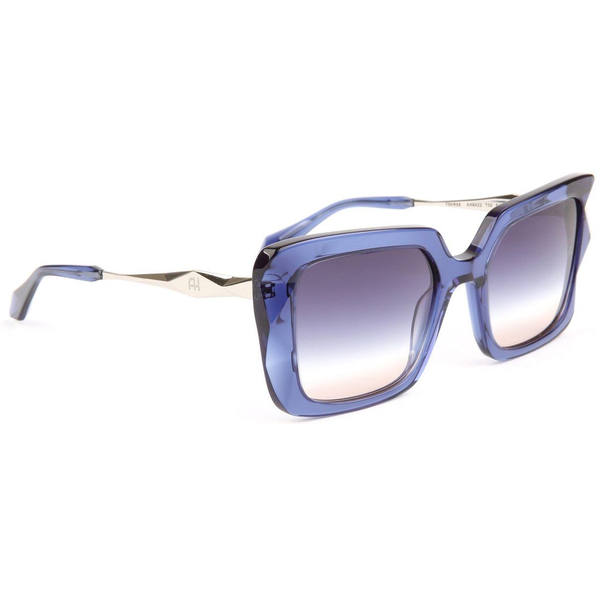 Blaue quadratische Sonnenbrille mit Acetatrahmen