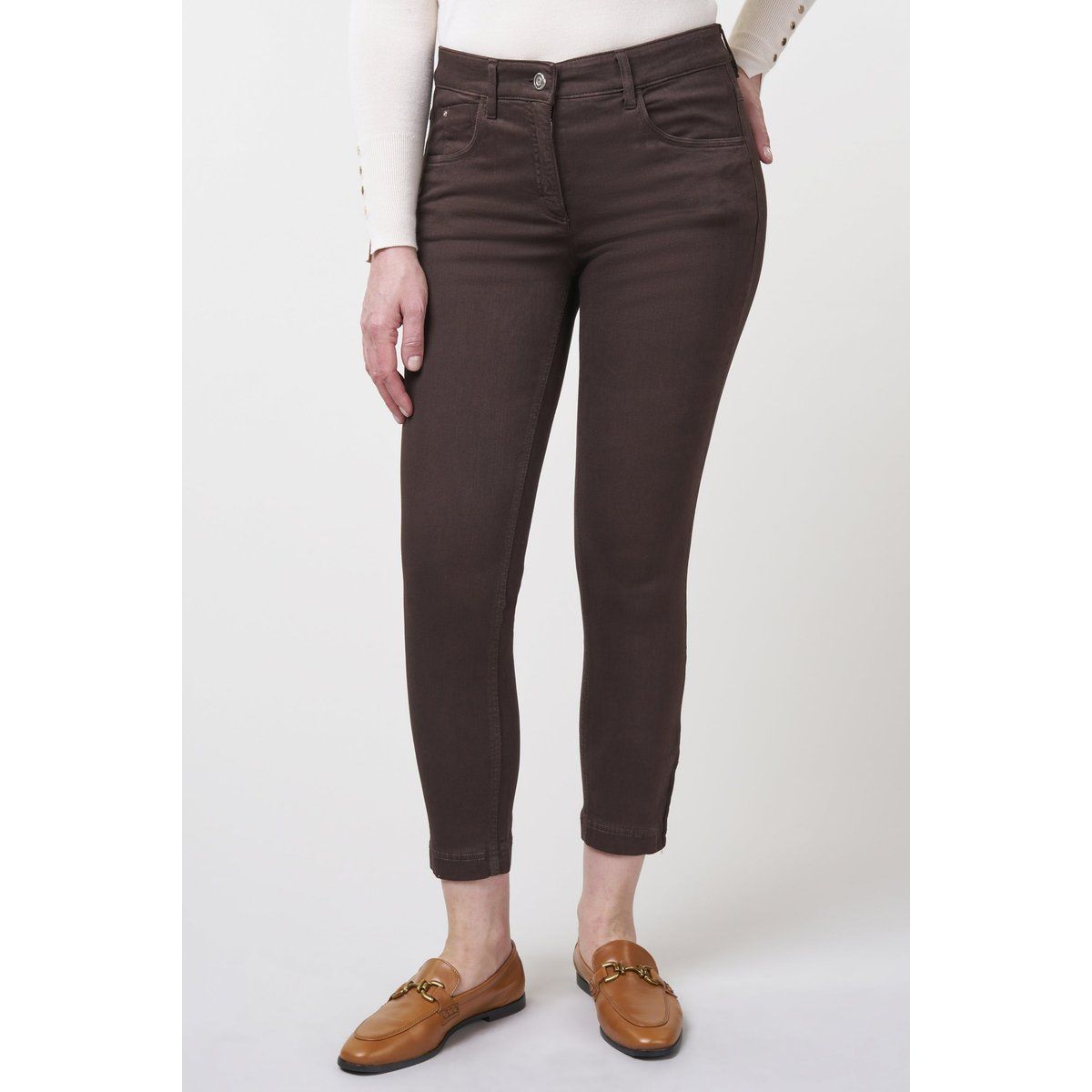 Schmal geschnittene, knöchellange Hose