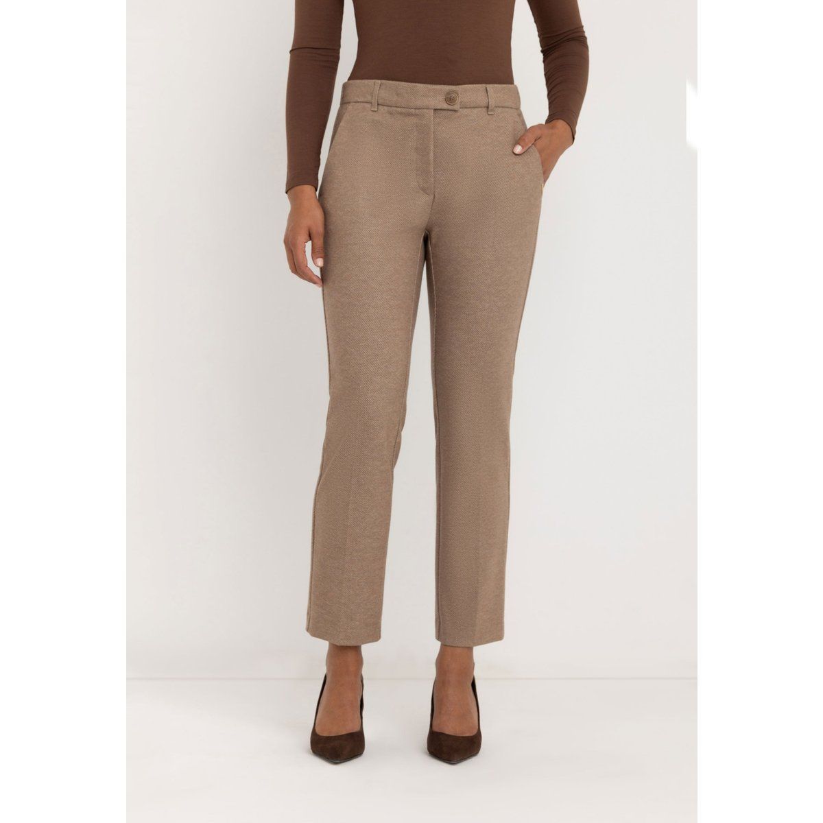 Schmale, taillierte Stretch-Twill-Hose