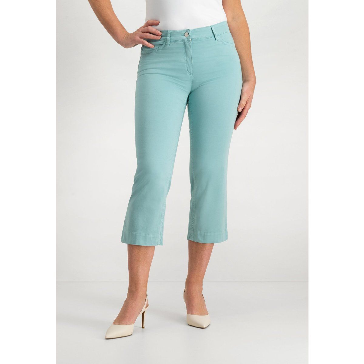 Verkürzte Capri-Hose aus Baumwollmischung