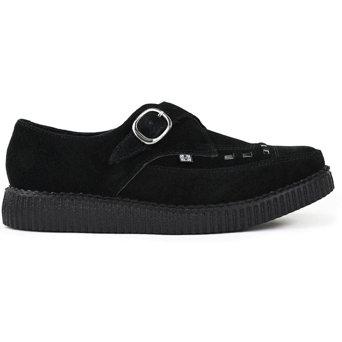 Schwarzer Wildleder Creeper mit Monk Strap