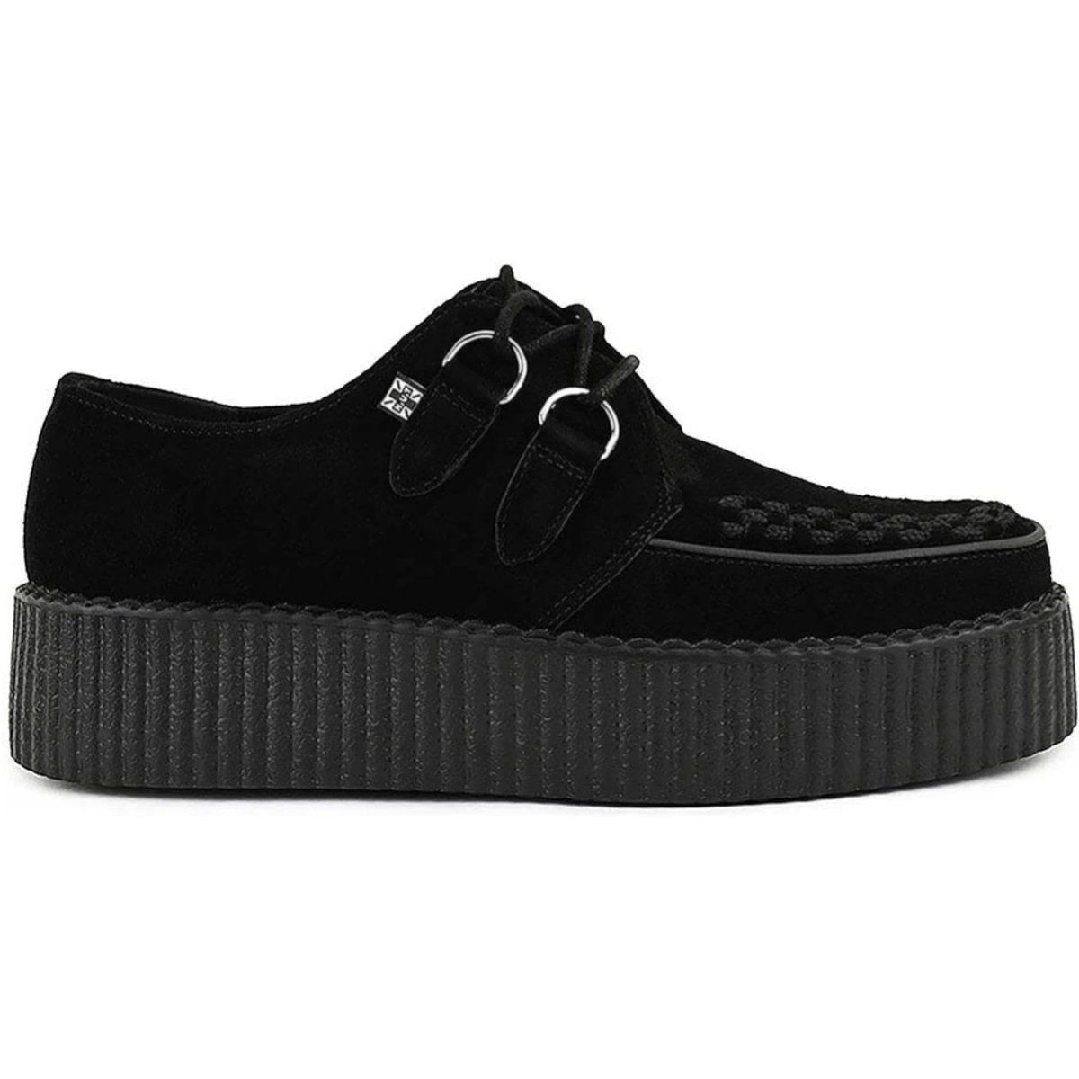 Schwarze Wildleder-Plateau Creeper Schuhe