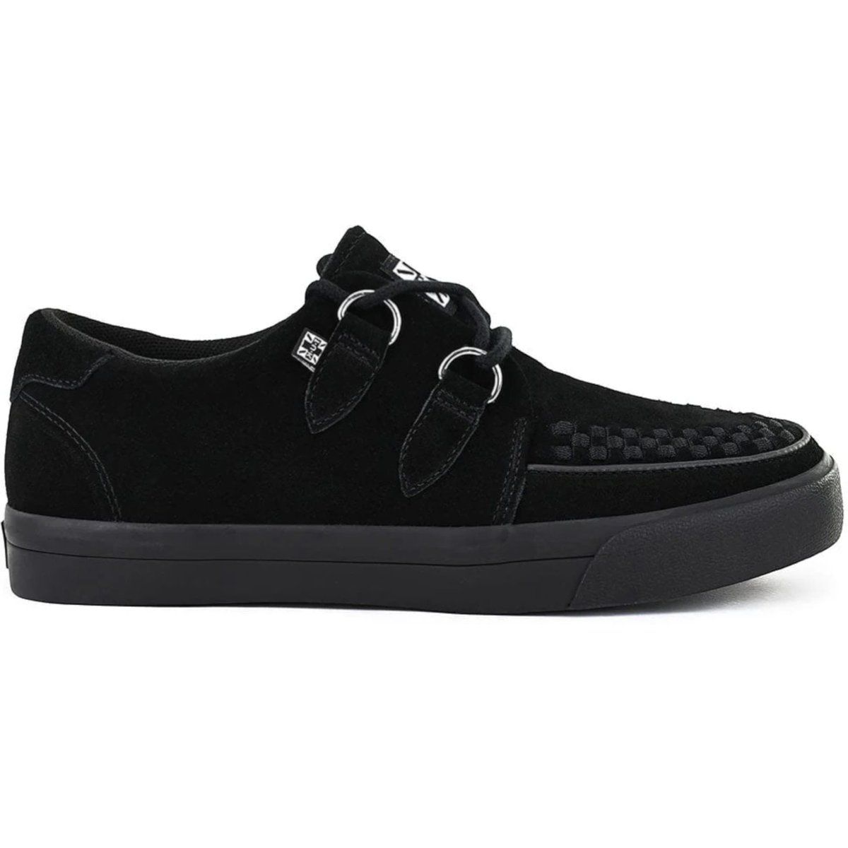 Schwarzer Wildleder Creeper Sneaker Plateauschuh