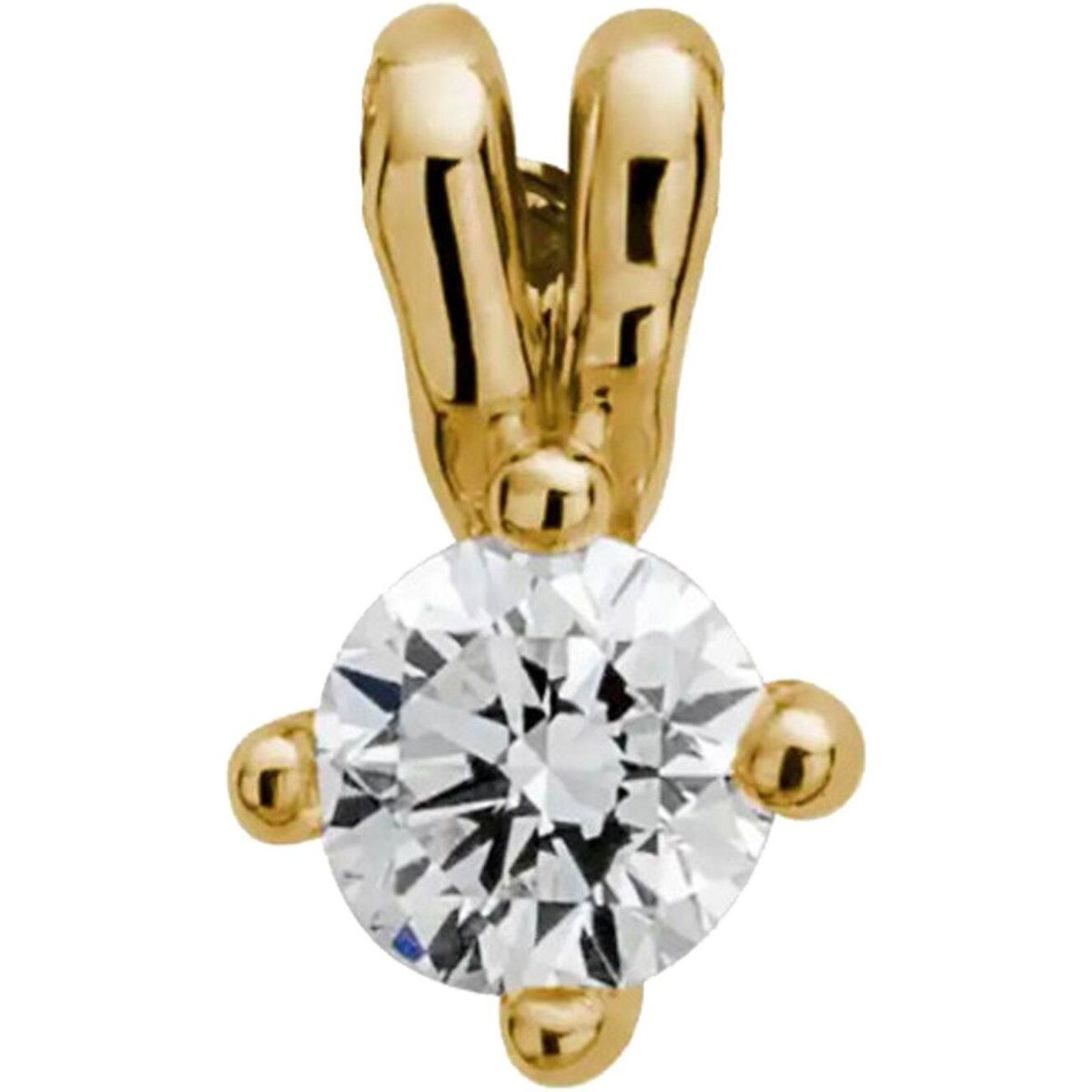 Eleganter Diamant-Solitär-Goldanhänger