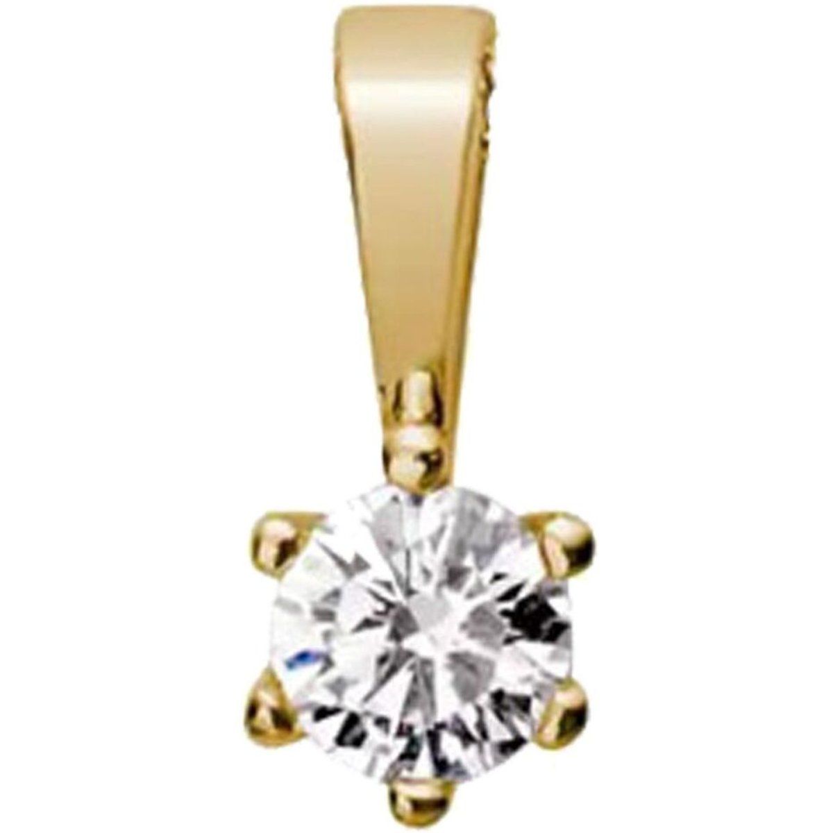 Goldener Solitäranhänger mit Diamant