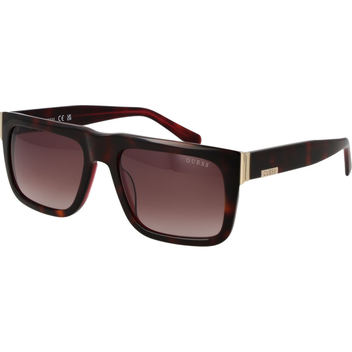 Braune rechteckige Vollrand-Sonnenbrille