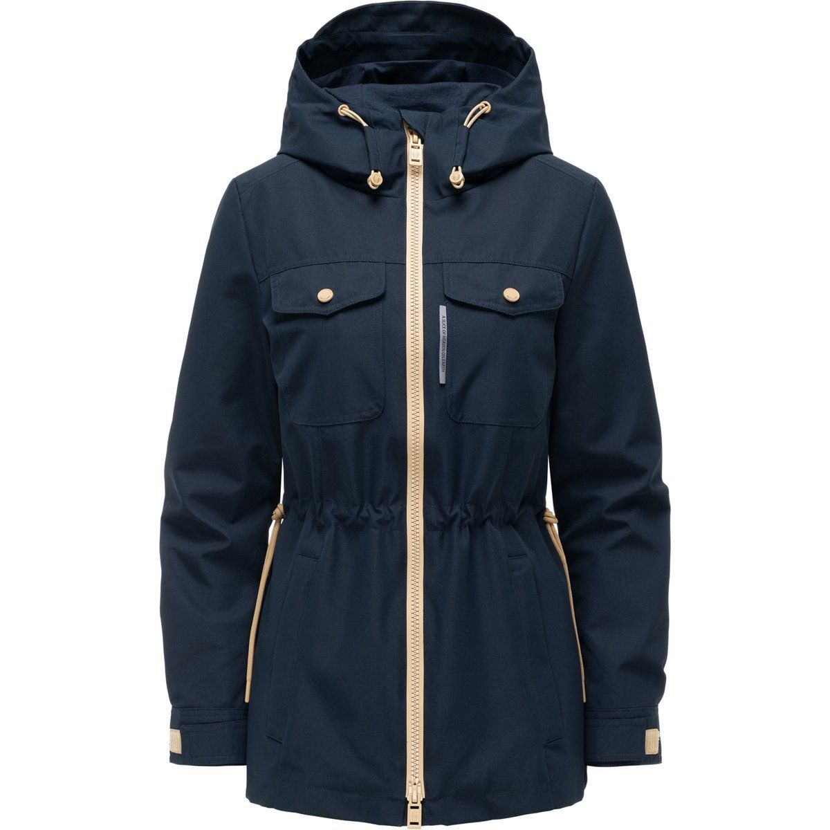 Damen Übergangs-Parkajacke mit Kapuze