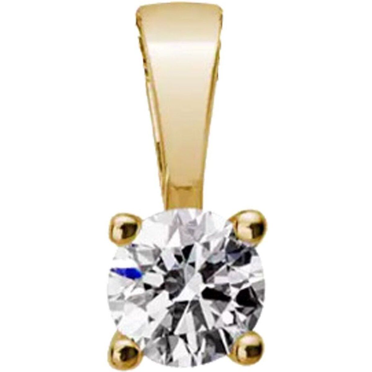 Klassischer Solitär-Diamantanhänger aus Gold