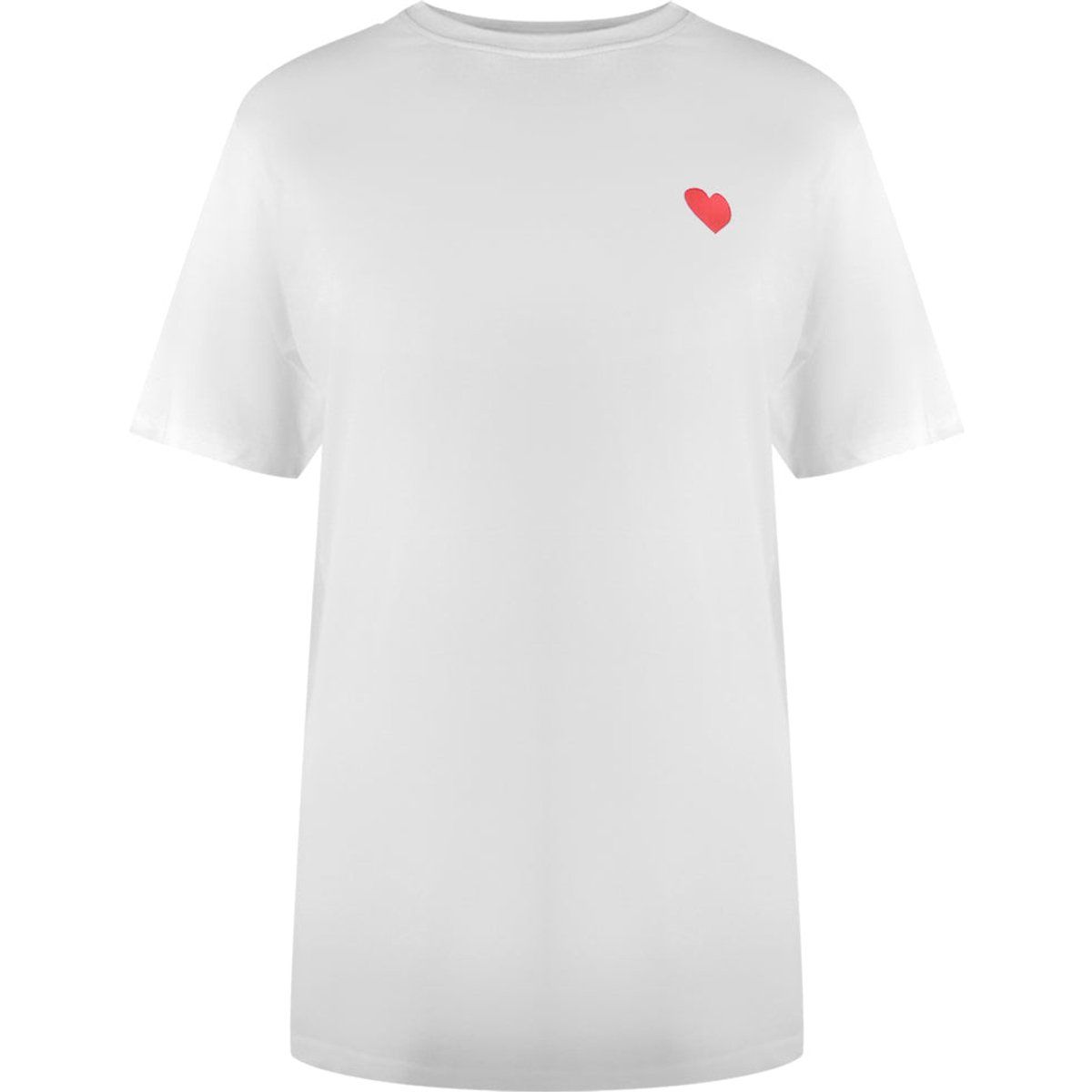 Weißes T-Shirt mit Herzlogo