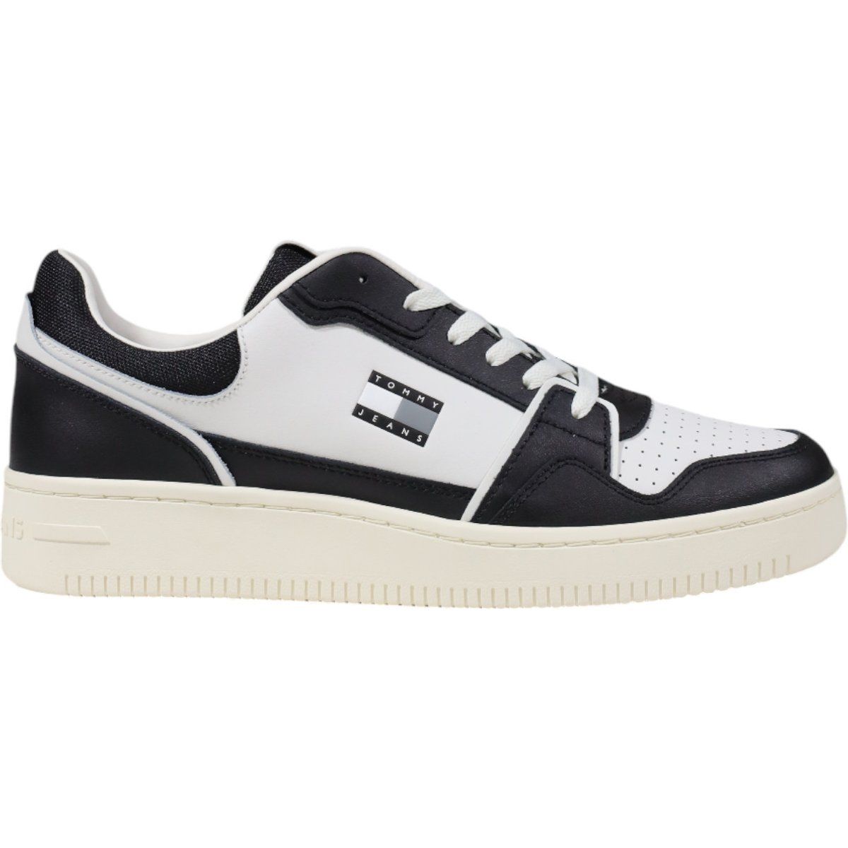 Zweifarbige Retro-Court-Sneakers