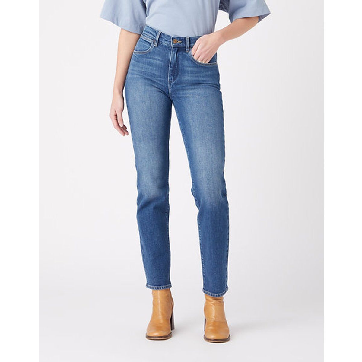 Klassische Straight-Leg Jeans mit mittlerer Waschung